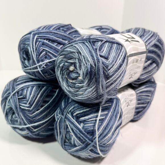 Lot of 4 Skeins of Ice Yarns Colorway Sock Yarn, Blue Tones - Picture 2 of 5